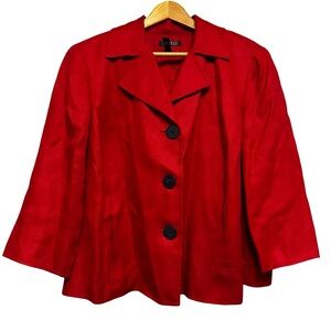 Lauren Ralph Lauren Linen Red Swing Jacket Blazer Size 18 Office Lagenlook Chic